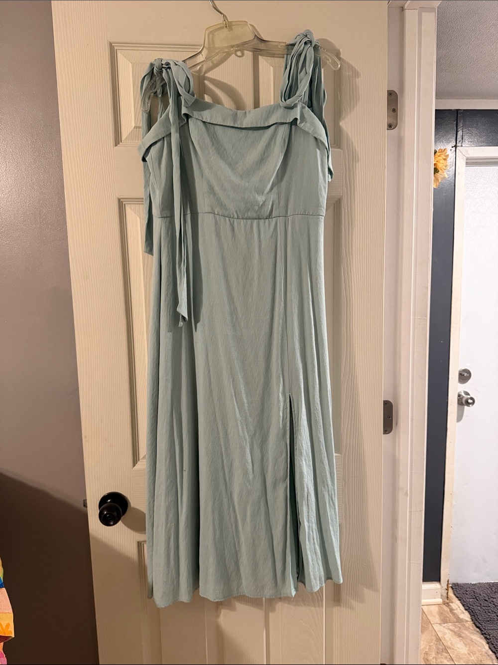 Trixxi Pale Aqua Tie-Shoulder Midi Dress